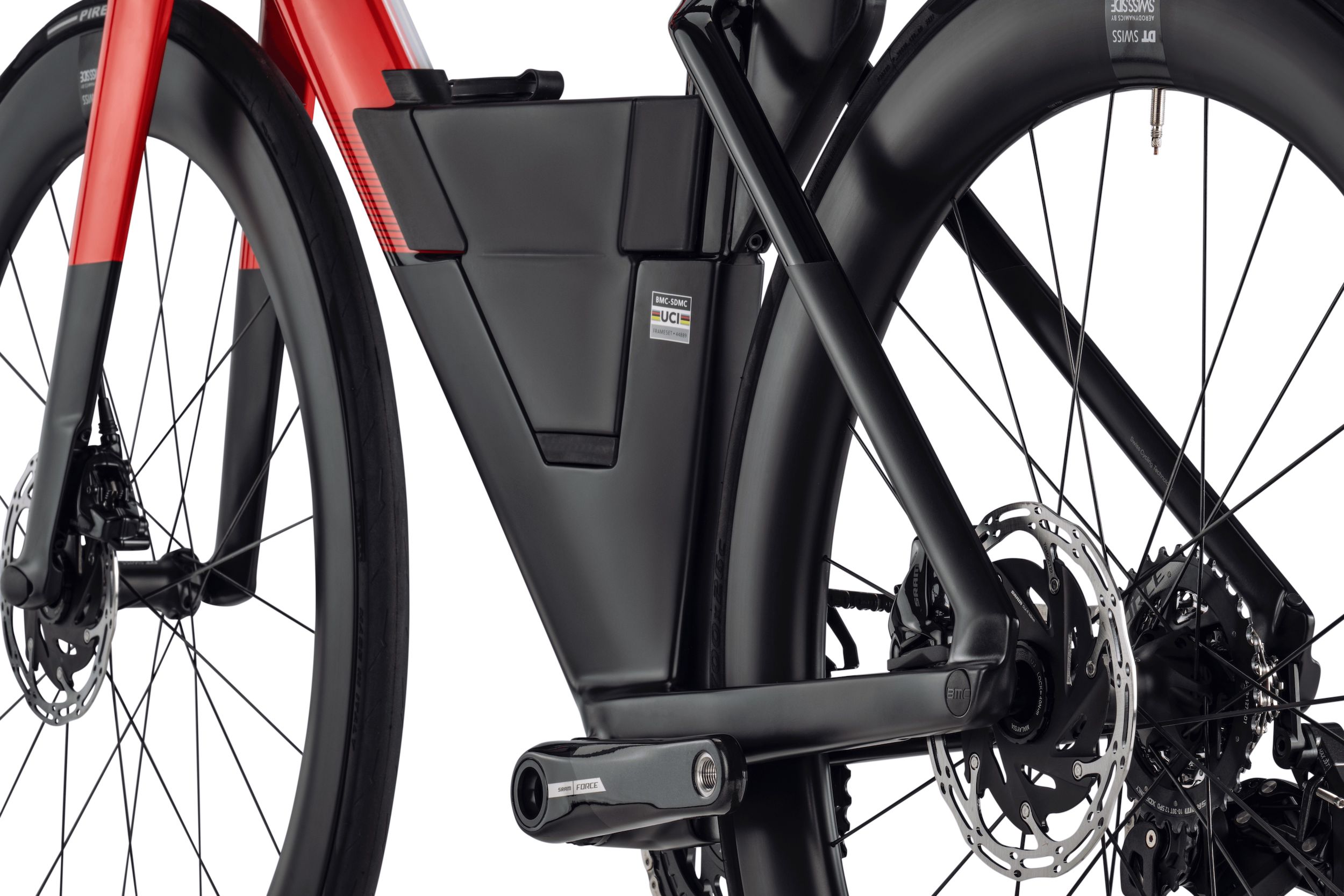 BMC Speedmachine 01 TWO neon-red / carbon-black (2024) Sram Force AXS 2x12