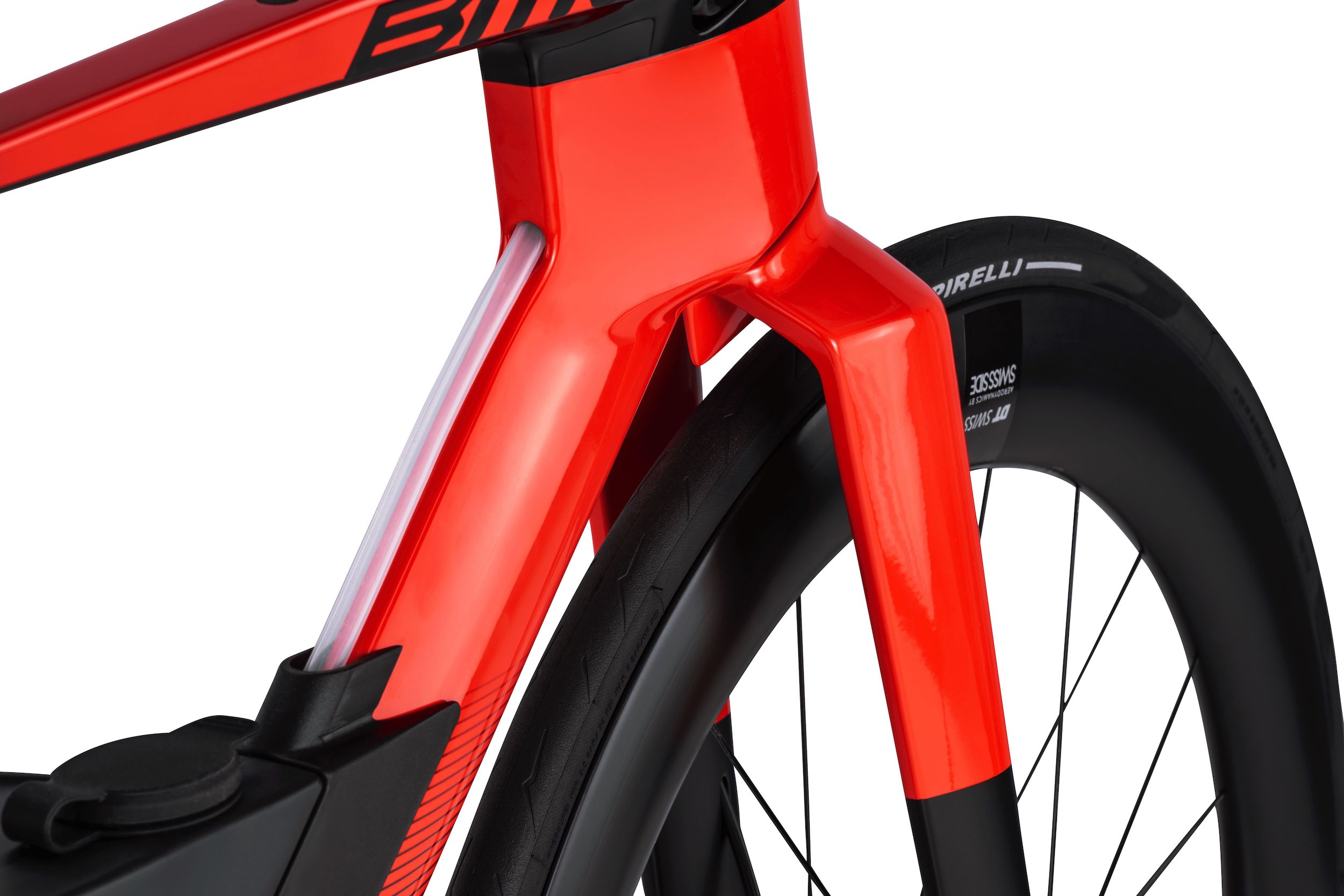 BMC Speedmachine 01 TWO neon-red / carbon-black (2024) Sram Force AXS 2x12