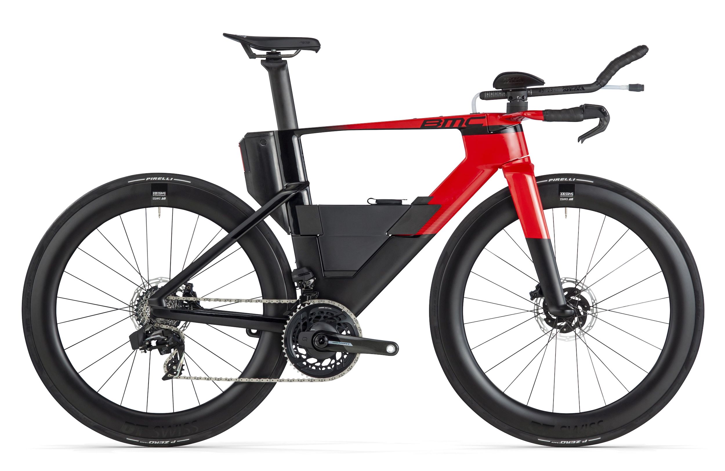 BMC Speedmachine 01 TWO neon-red / carbon-black (2024) Sram Force AXS 2x12