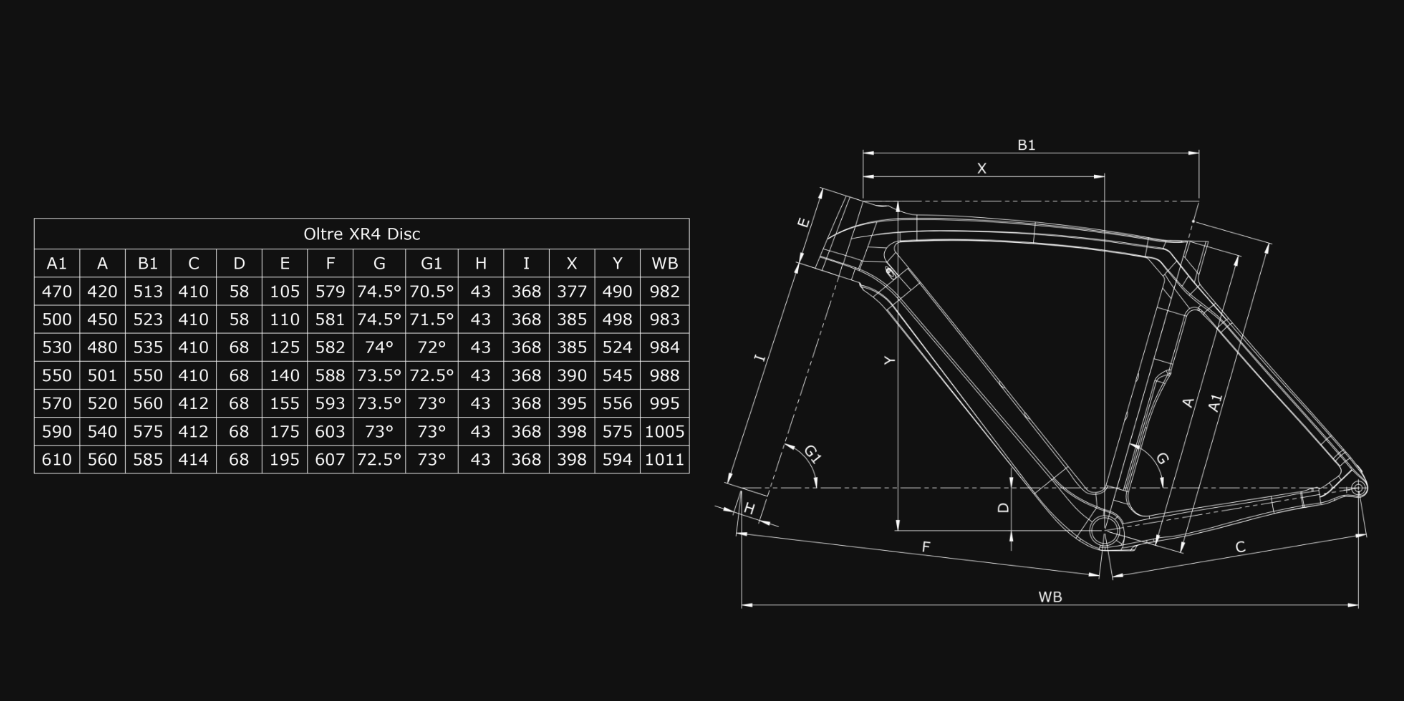Bianchi Oltre XR4 Disc Rahmenset XRB02I