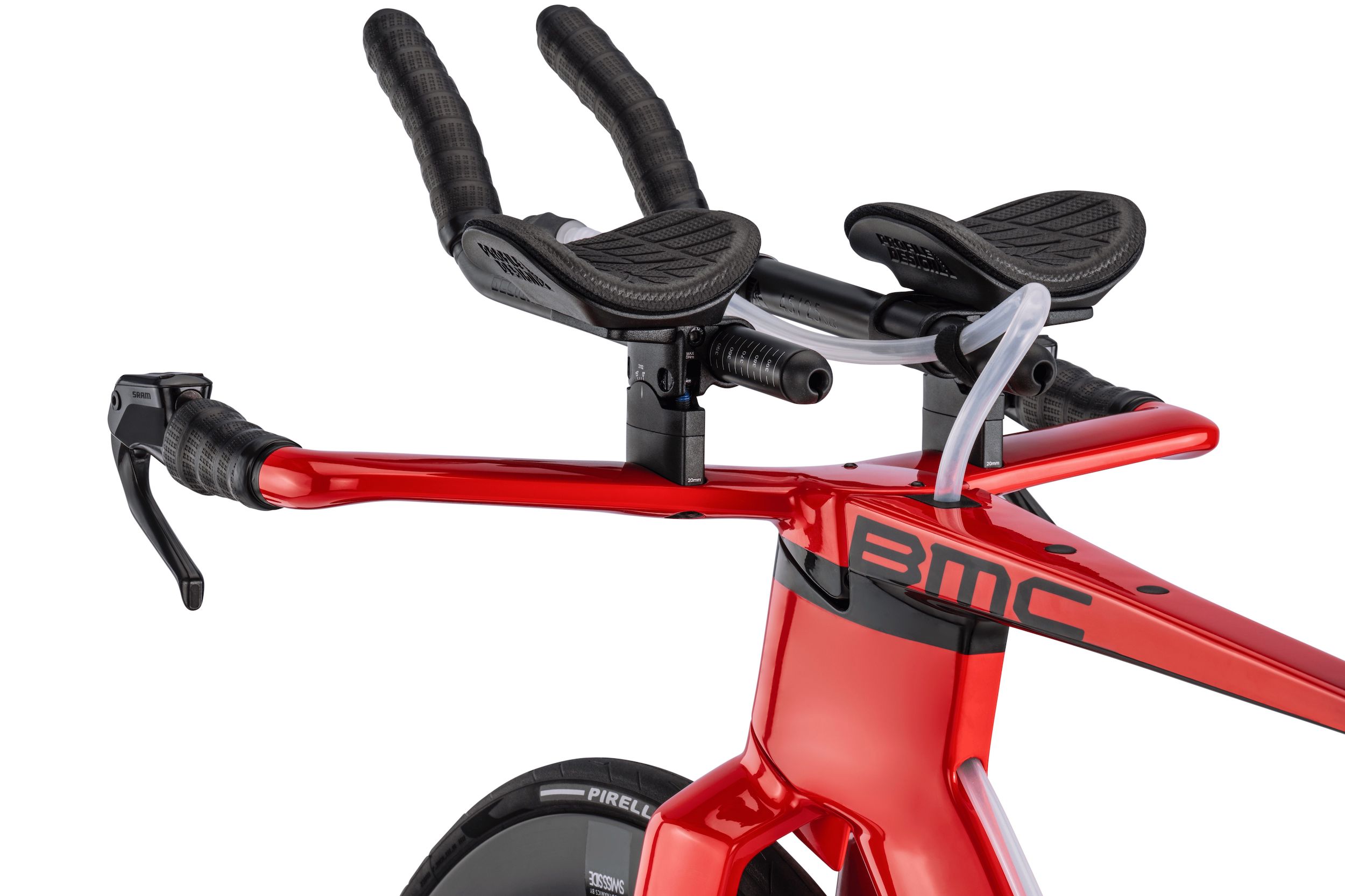 BMC Speedmachine 01 TWO neon-red / carbon-black (2024) Sram Force AXS 2x12